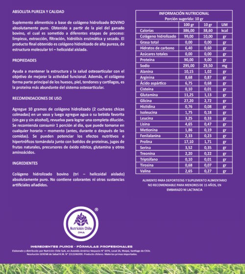 Colágeno Bovino Hidrolizado DNA® - Puro y Sabores - Pote - 300 Gramos - Imagen 2