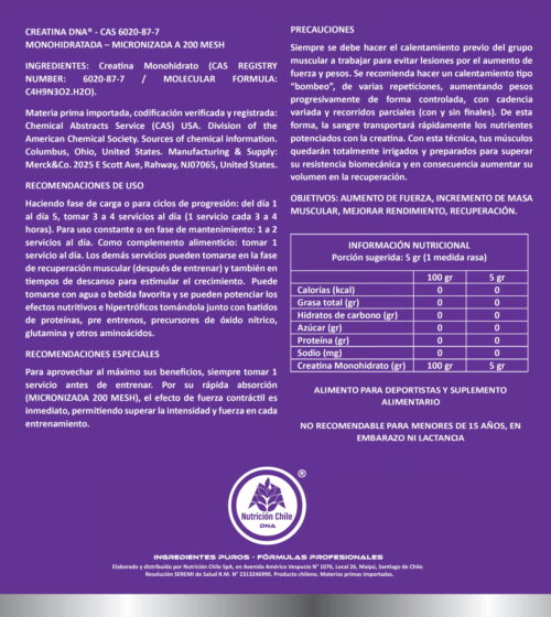 Creatina DNA® - Pura Y Sabores - Recarga DoyPack - 1 Kilo - Imagen 2